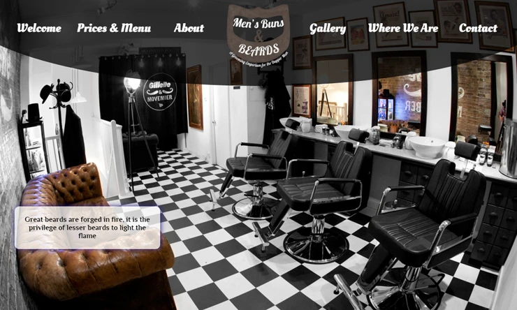 Men's Buns and Beards Website Design